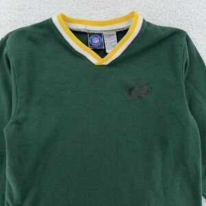Vintage Green Bay Packers Shirt Long Sleeve Mens XS Green Yellow NFL Football